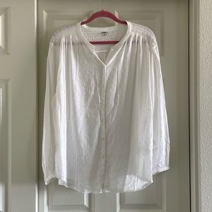 Old Navy peasant tunic blouse | size large | white